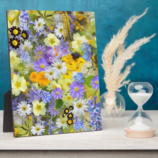 MULITCOLORED FLORAL ACHGROUND PATROON FOTOPLAAT (Zijkant)