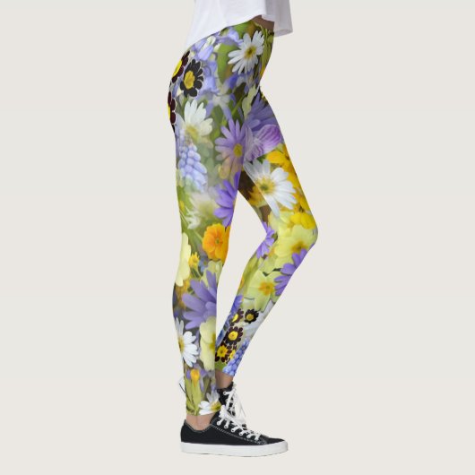 MULITCOLORED FLORAL ACHGROUND PATROON LEGGINGS (Rechts)