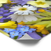 MULITCOLORED FLORAL ACHGROUND PATROON POSTER (Hoek)