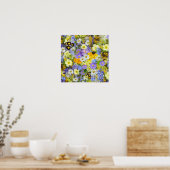 MULITCOLORED FLORAL ACHGROUND PATROON POSTER (Keuken)
