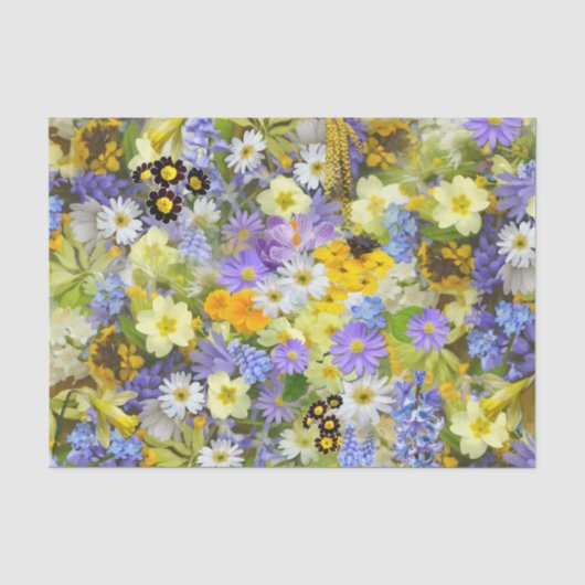 MULITCOLORED FLORAL ACHGROUND PATROON TISSUEPAPIER (Voorkant)
