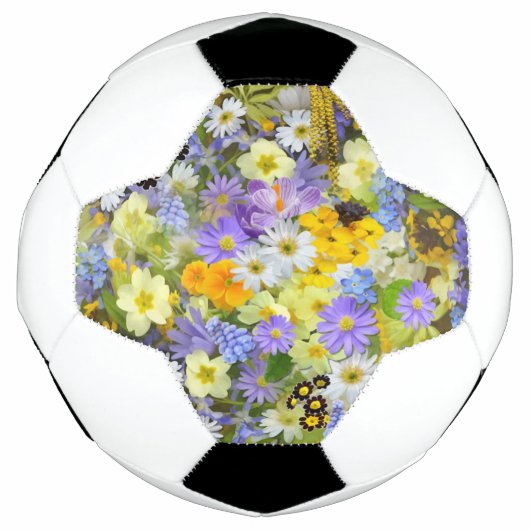 MULITCOLORED FLORAL ACHGROUND PATROON VOETBAL (Voorkant)