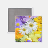 MULITCOLORED FLORAL BACKGROUND PATTERN MAGNET (Voorkant / Achterkant)