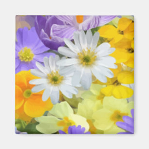 MULITCOLORED FLORAL BACKGROUND PATTERN MAGNET