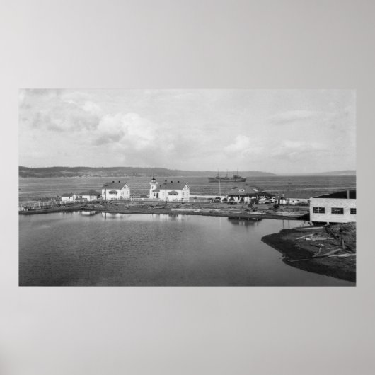 Mulkilteo, WA - Foto van het Uitzicht van de vuurt Poster (Voorkant)