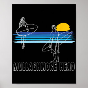 Mullaghmore Head Surfstrand Surf Jongen Meisje Poster