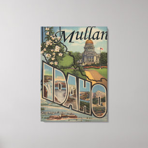 Mullan, IdahoLarge Letter ScenesMullan, ID Canvas Afdruk