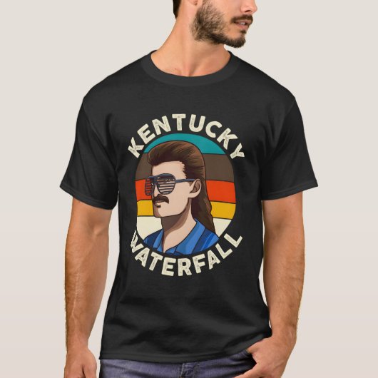 Mulle Kentucky Waterfall Roodhals Mullet T-shirt (Voorkant)