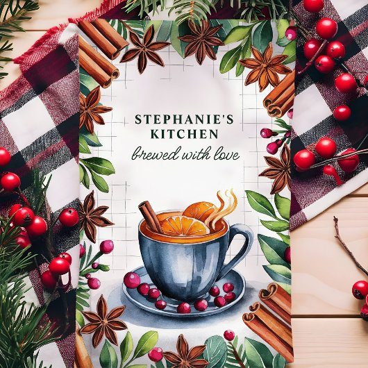 Mulled Cider Gepersonaliseerde Kerst Theedoek