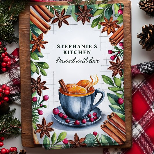 Mulled Cider Gepersonaliseerde Kerst Theedoek
