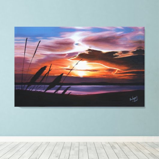 Mulled Mauve zonsondergang Canvas Afdruk (Insitu (Houten vloer))