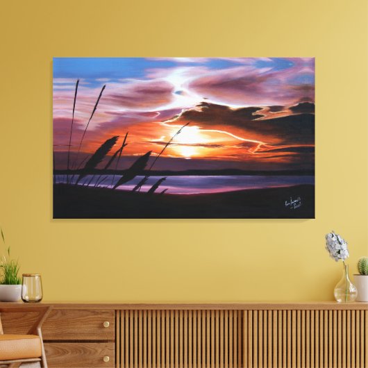 Mulled Mauve zonsondergang Canvas Afdruk (Insitu (Woonkamer))