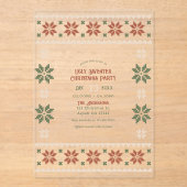 Mulled Spice Ugly Sweater Christmas Party Acryl Uitnodigingen (Voorkant)