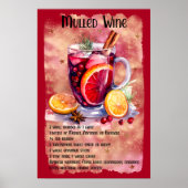 Mulled wijn recept kerstfeest bar poster (Voorkant)