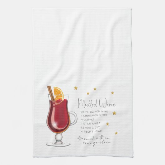 Mulled Wine Drink kerstrecept Theedoek (Verticaal)