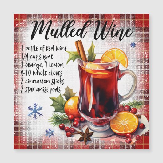 Mulled Wine Magnetische Kaart (Voorkant)