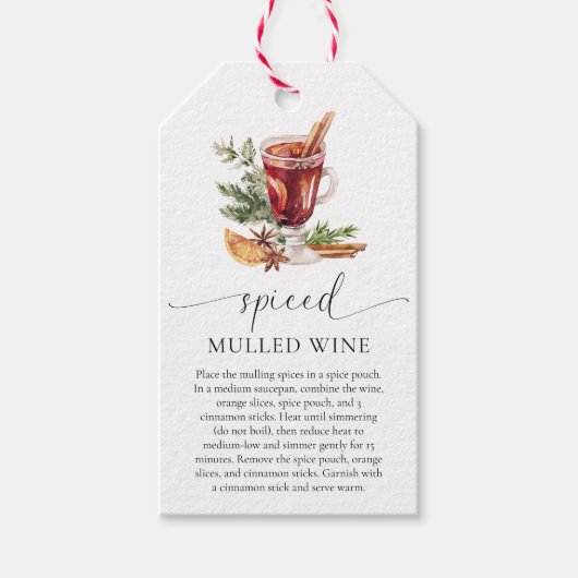 Mulled Wine Recept Kit Kerstmis Cadeaulabel (Voorkant)