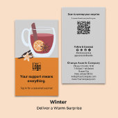 Mulled Wine Theme - Surprise QR Winter Dank u Visitekaartje