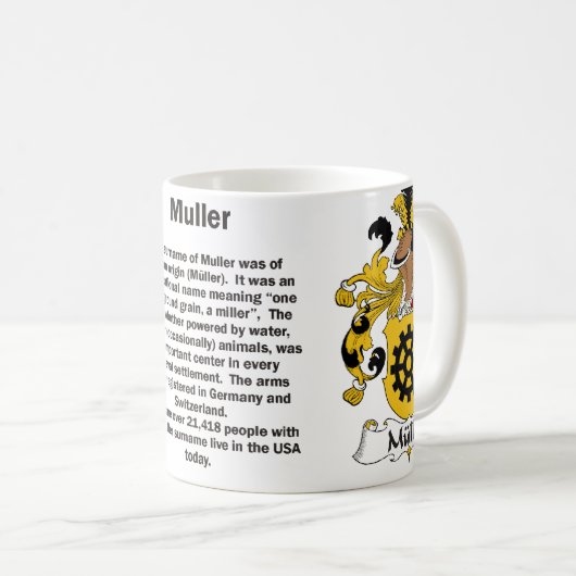 Muller Family Crest mok (Voorkant rechts)