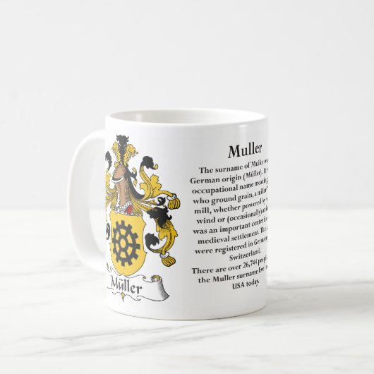 Muller Family German Coat of Arms Mok (Voorkant links)