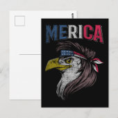 Mullet Eagle American Flag USA Rednek Bird 4th of Briefkaart (Voorkant / Achterkant)