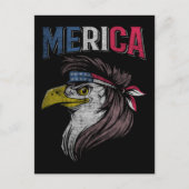Mullet Eagle American Flag USA Rednek Bird 4th of Briefkaart (Voorkant)