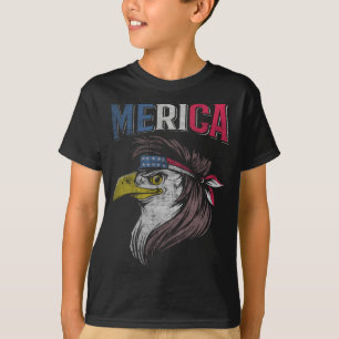 Mullet Eagle American Flag USA Rednek Bird 4th of T-shirt
