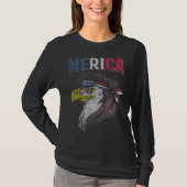 Mullet Eagle American Flag USA Rednek Bird 4th of T-shirt (Voorkant)