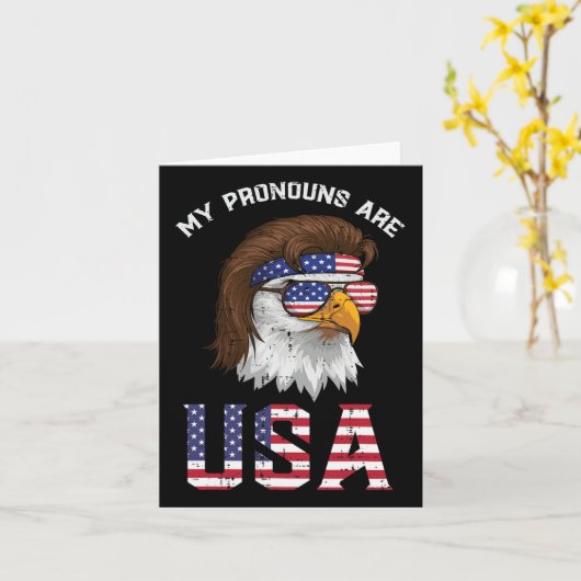 Mullet Eagle Mijn voornaamwoorden USA 4 juli Manne Kaart (Gele Bloem)
