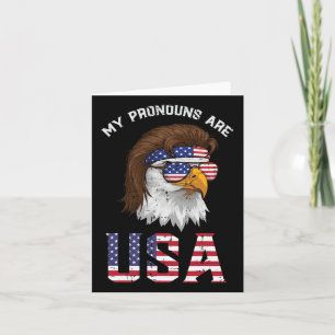Mullet Eagle Mijn voornaamwoorden USA 4 juli Manne Kaart