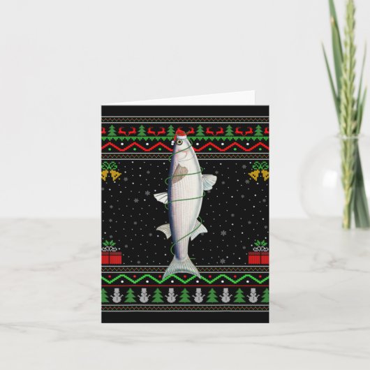 Mullet Fish Lover Matching Ugly Mullet Christmas T Kaart (Voorkant)