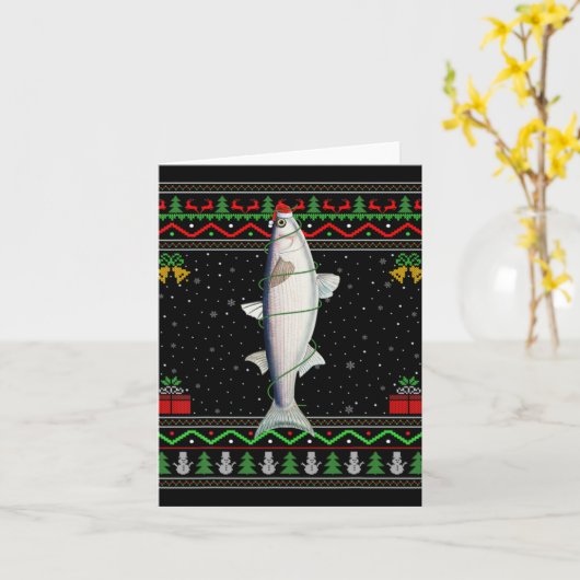 Mullet Fish Lover Matching Ugly Mullet Christmas T Kaart (Gele Bloem)