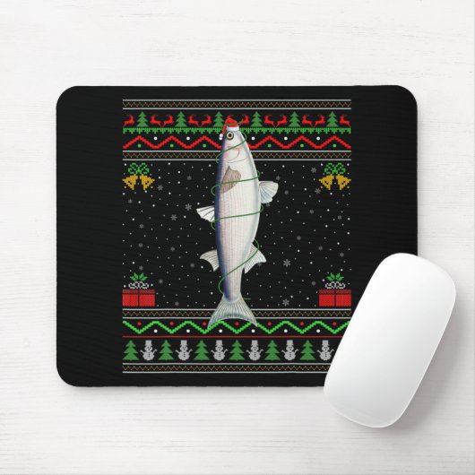 Mullet Fish Lover Matching Ugly Mullet Christmas T Muismat (Met muis)