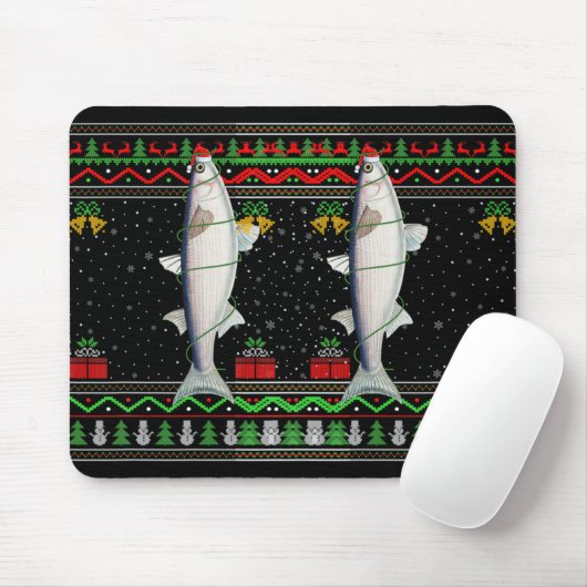 Mullet Fish Lover Matching Ugly Mullet Christmas T Muismat (Met muis)