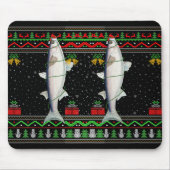 Mullet Fish Lover Matching Ugly Mullet Christmas T Muismat (Voorkant)