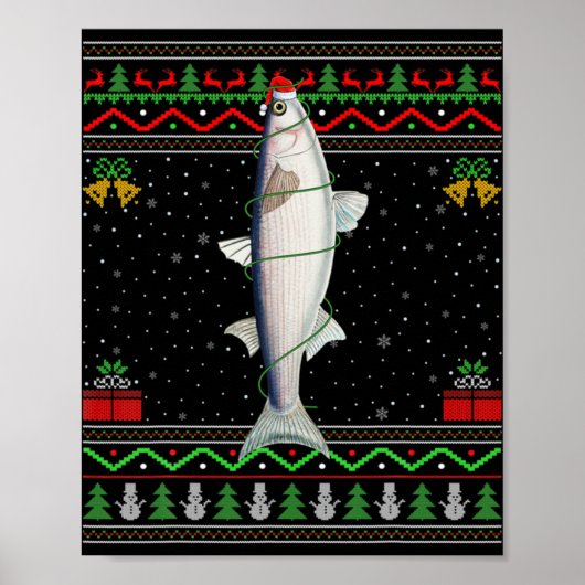 Mullet Fish Lover Matching Ugly Mullet Christmas T Poster (Voorkant)