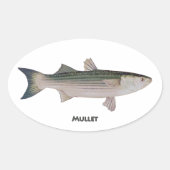 Mullet Fish Ovale Sticker (Voorkant)