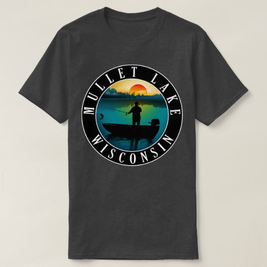 Mullet Lake Wisconsin kanoën T-shirt (Design voorkant)