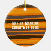 Mullet Madness Kerstdecoratie gepersonaliseerd Keramisch Ornament (Achterkant)