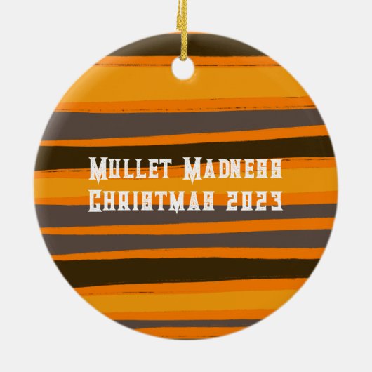 Mullet Madness Kerstdecoratie gepersonaliseerd Keramisch Ornament (Achterkant)
