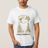 Mullet Madness Witte Mannen Waarde Tshirt (Voorkant)