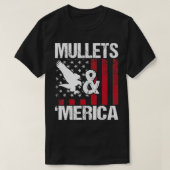 Mullets Merica Patriottische Amerikaanse vlag Redn T-shirt (Design voorkant)
