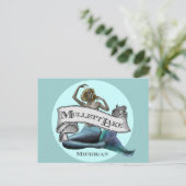 Mullett Lake Mermaid Briefkaart (Staand voorkant)