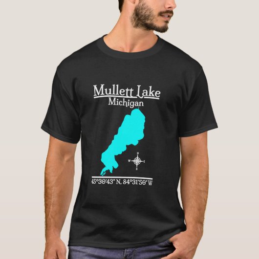 Mullett Lake Michigan T-Shirt met lange mouwen (Voorkant)