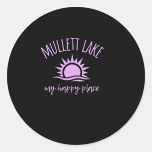Mullett Lake My Happy Place Mi Boating Vissen Cam Ronde Sticker