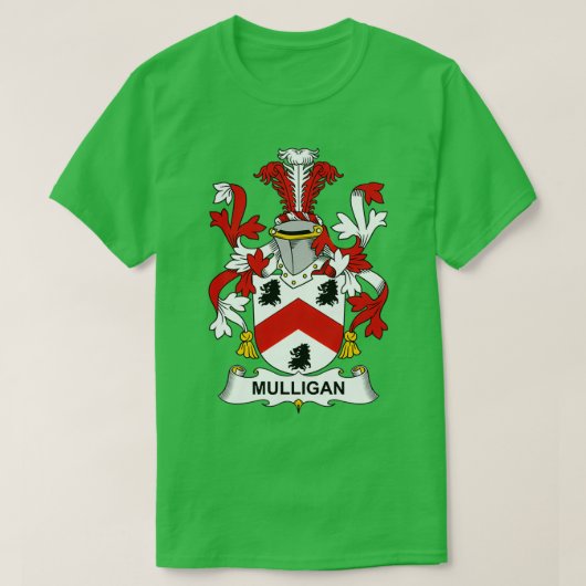 Mulligan Coat of Arms Family Crest T-shirt (Design voorkant)