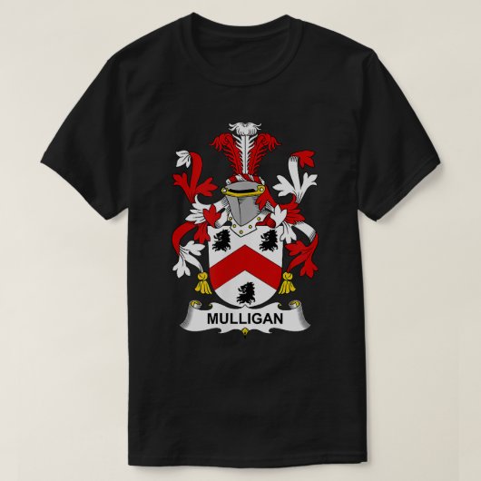 Mulligan Coat of Arms Family Crest T-shirt (Design voorkant)