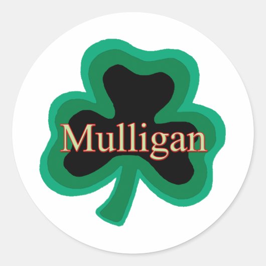 Mulligan familie ronde sticker (Voorkant)