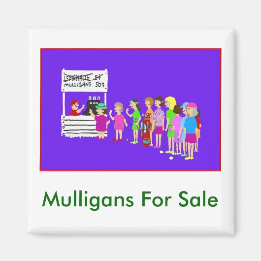 Mulligan Golf Cartoon Magnet (Voorkant)