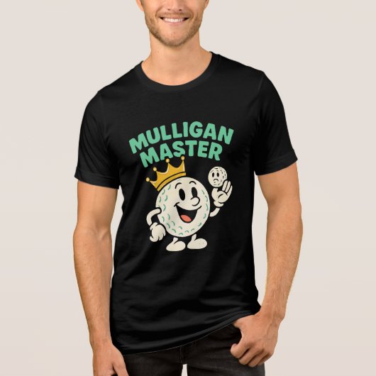 Mulligan Master Golf Humor Collectie Tri-Blend Shirt (Voorkant)